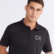 Striped Chest Logo Polo - Black Hot on Sale