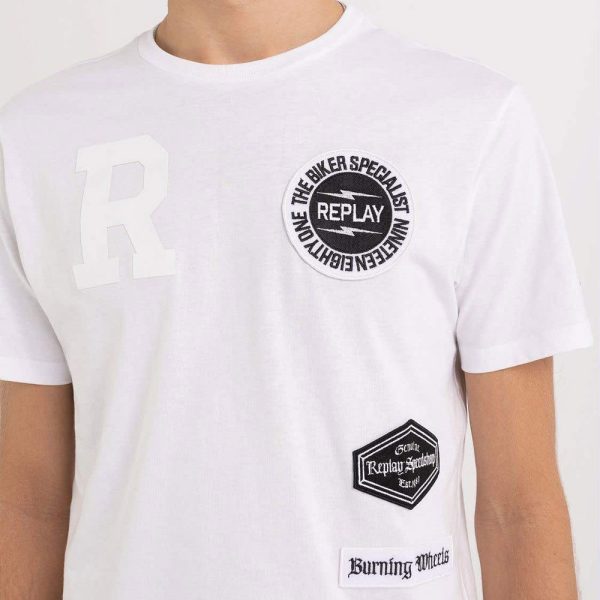 Badges T-Shirt - White For Cheap