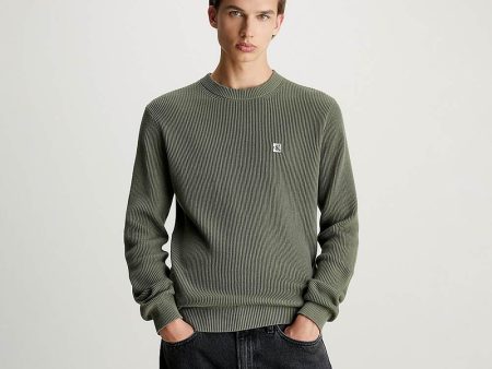 Badge Sweater - Olive on Sale