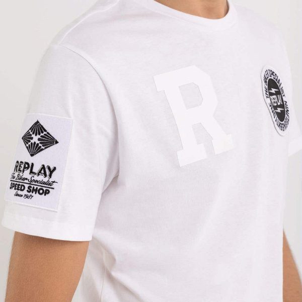 Badges T-Shirt - White For Cheap