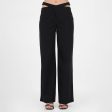 Cut Out Utility Pants - Black Hot on Sale