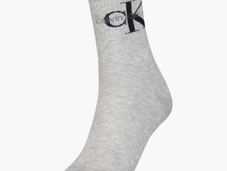 CALVIN KLEIN CKJ Women 1 Pack Sock Logo Crew - Grey Fashion