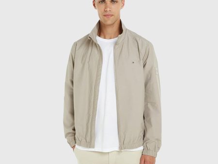 Stand Collar Blouson Jacket - Taupe For Discount