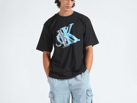 3D Meta Monogram T-Shirt - Black Hot on Sale