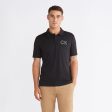 Striped Chest Logo Polo - Black Hot on Sale