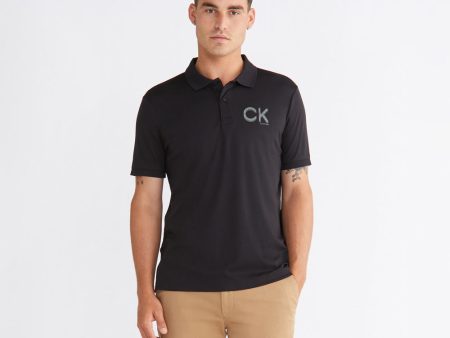 Striped Chest Logo Polo - Black Hot on Sale