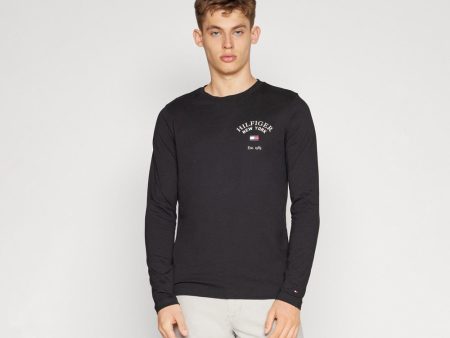 Arch Varsity Long Sleeve Top - Black on Sale