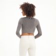 Square Neck Plating Sweater - Taupe Sale