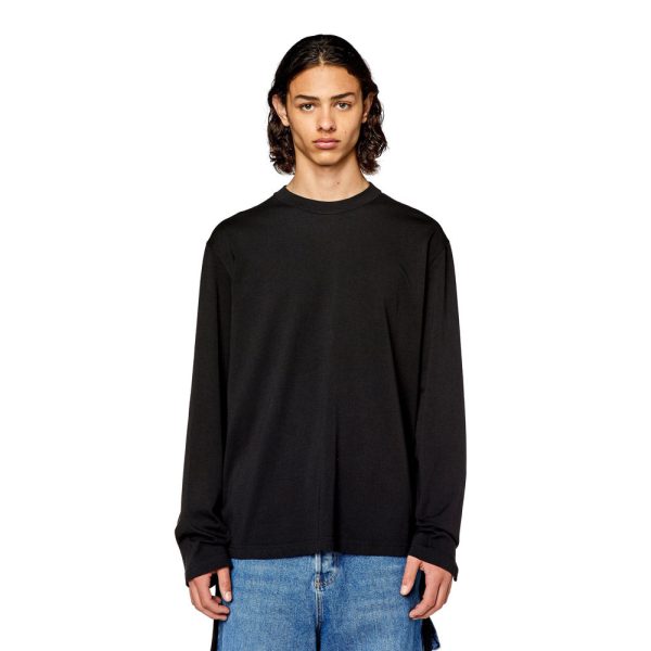 T-Crane-Long Sleeve T-Shirt - Black Fashion