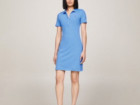 1985 Slim Pique Polo Dress - Blue For Cheap