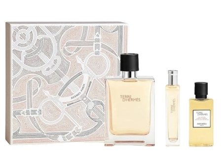 Terre D Hermes zestaw woda toaletowa spray 100ml + woda toaletowa spray 15ml + żel pod prysznic 40ml Online Hot Sale