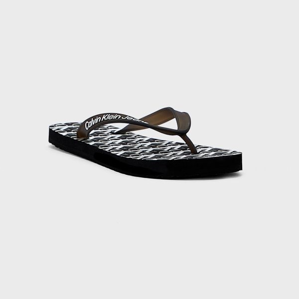 All Over Print Beach Flip Flops - Black For Discount