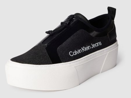 Vulcanized Flatform Zip Sneaker - Black For Cheap