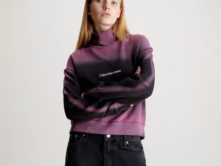 Sprayed High Neck Sweatshirt - Black Multi Online Hot Sale