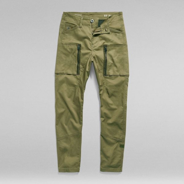 Zip Pocket 3D Skinny Cargo Pants - Olive For Sale