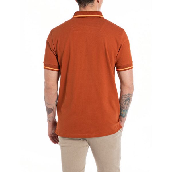 Stretch Piquet Polo - Burnt Orange on Sale