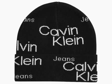 All-Over-Print Beanie - Black Fashion