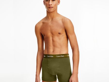 3 Pack Cotton Stretch Trunks Green Multi Online Sale