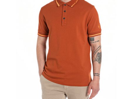 Stretch Piquet Polo - Burnt Orange on Sale