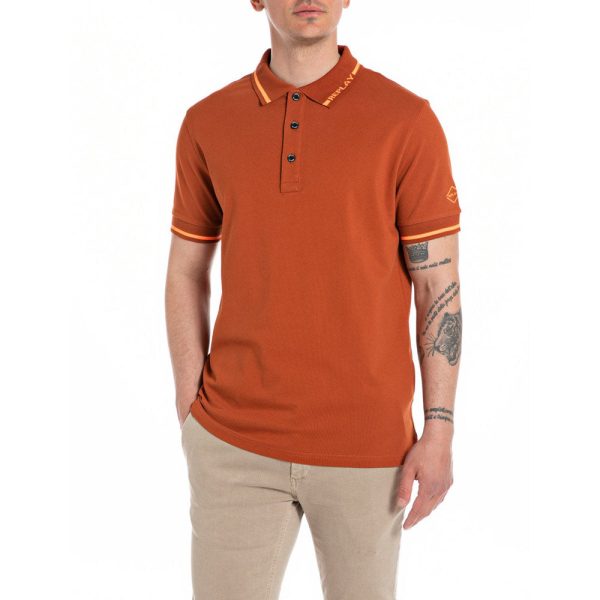 Stretch Piquet Polo - Burnt Orange on Sale