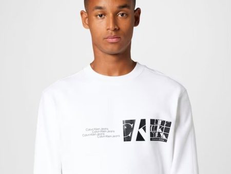 Urban Multi Graphic Crew Sweatshirt - White For Cheap