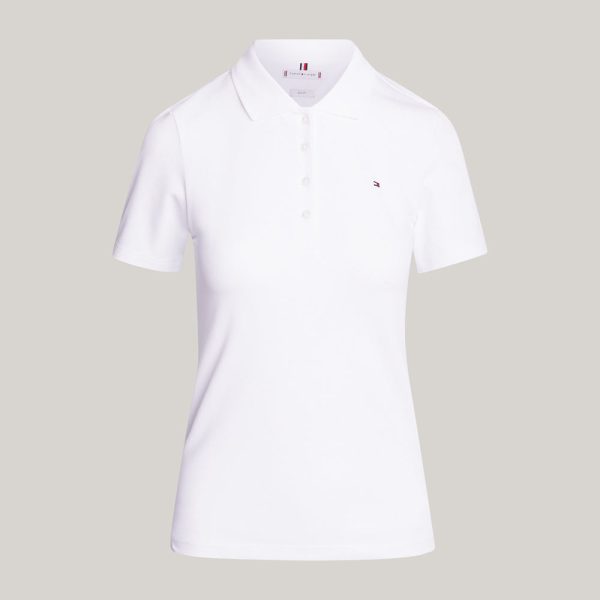 1985 Slim Pique Golfer - White For Cheap