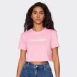 Womens Cropped T-Shirt  - Coral Online